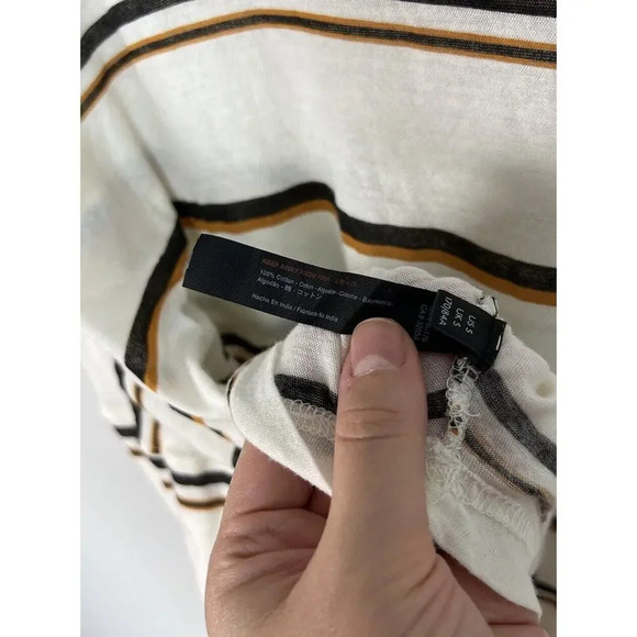 Out From Under Ella Long Sleeve Tee In Neutral Multi Cotton Size Small Women’s - Picture 5 of 6